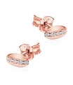 Bean Shaped With CZ Stone Silver Ear Stud STS-5142